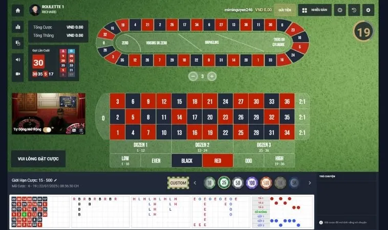 Bàn cược Roulette tại nhà cái Xoso66